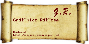 Gránicz Rózsa névjegykártya